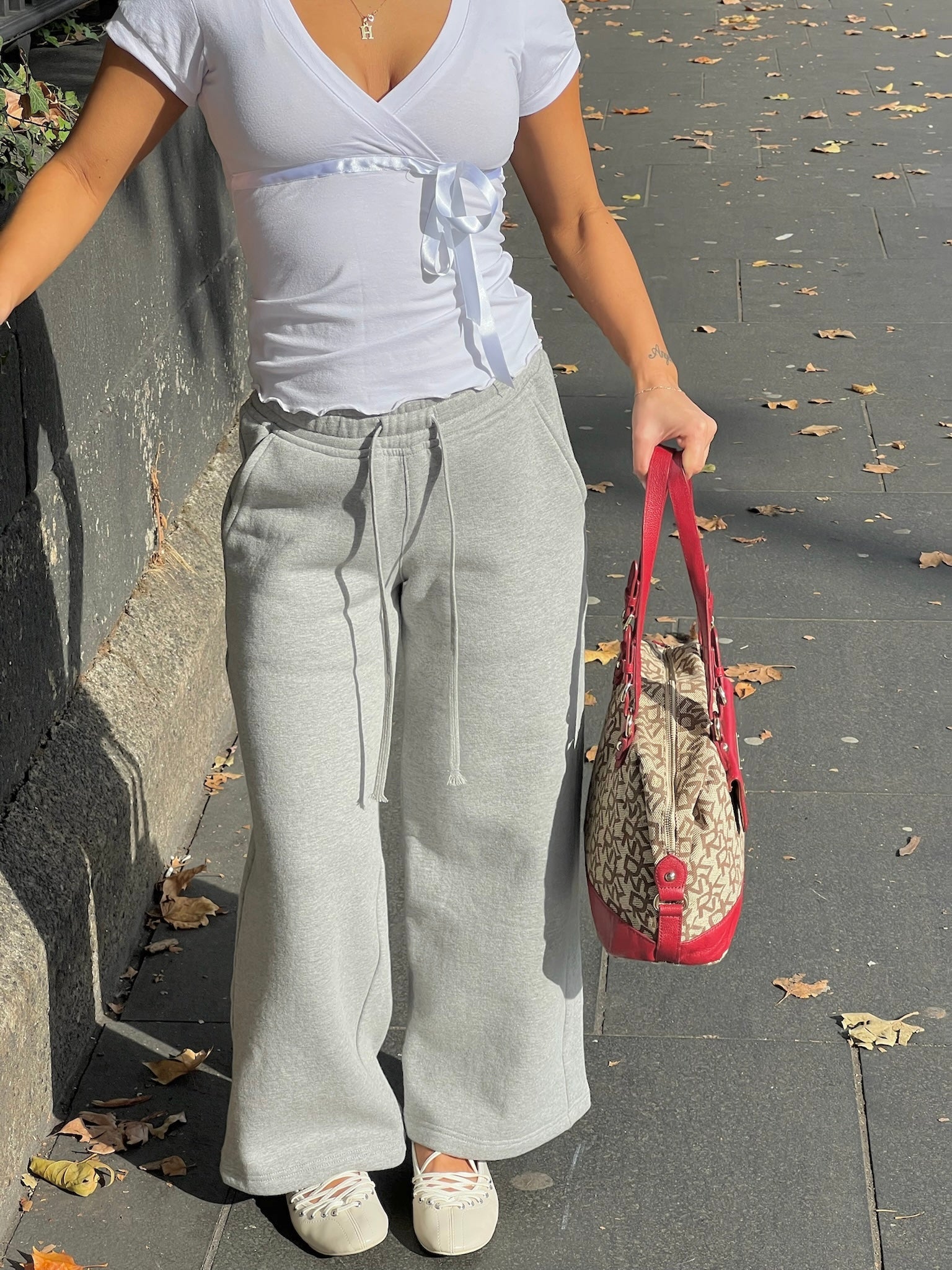Extra Short Grey Fitted Joggers with Grey Drawstring