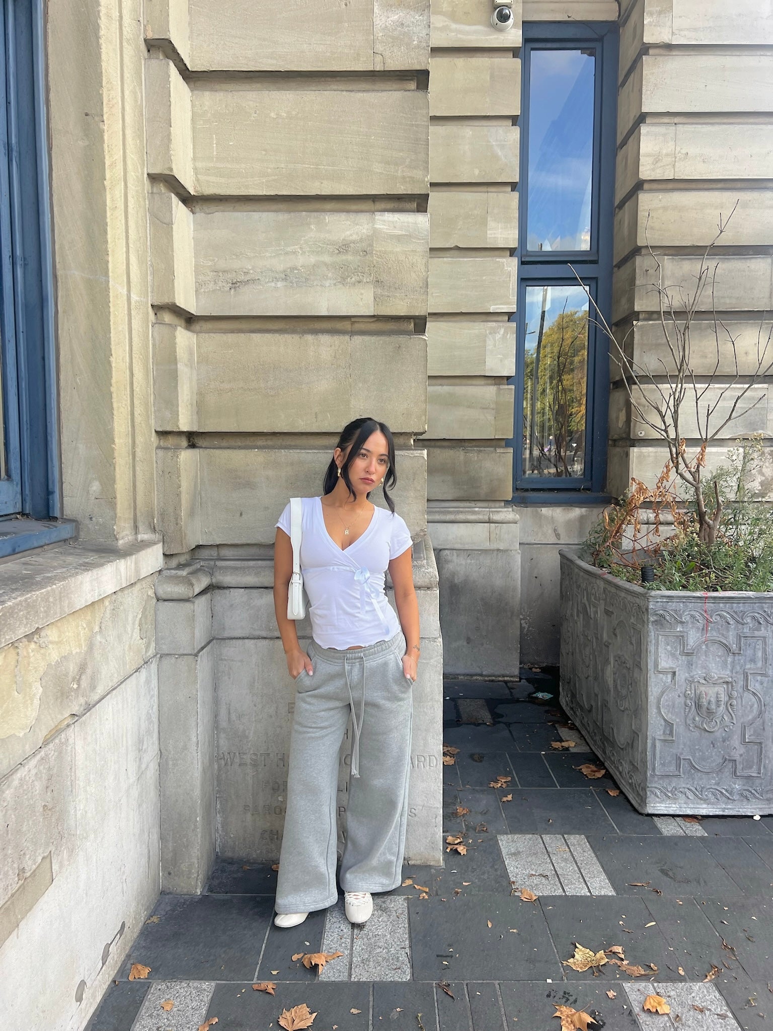 Extra Short Grey Fitted Joggers with Grey Drawstring